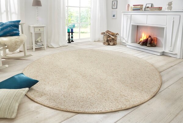 Krémszínű kerek szőnyeg ø 133 cm Wolly – BT Carpet