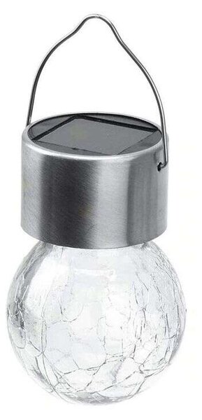 Polifach napelemes Lámpa 13,5cm - fehér-szürke (P-506)