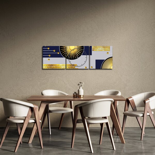 Kép - arany körök (órával) (90x30 cm)