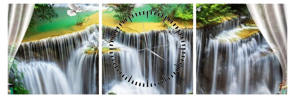 Kép - Varázslatos vízesések megtekintése (órával) (90x30 cm)