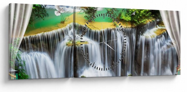 Kép - Varázslatos vízesések megtekintése (órával) (90x30 cm)