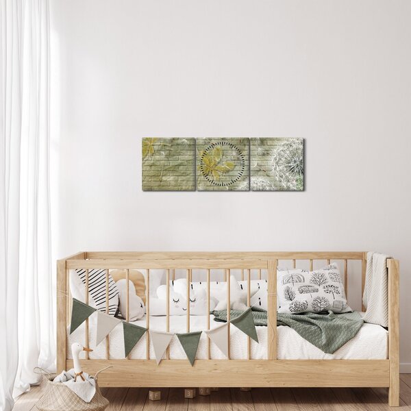 Kép - A szél által hordozott pitypang (órával) (90x30 cm)