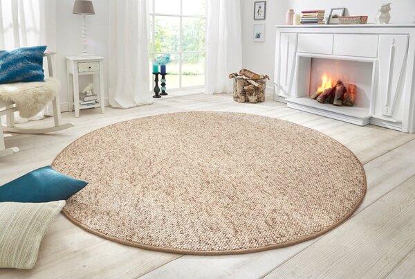 Világosbarna kerek szőnyeg ø 133 cm Wolly – BT Carpet