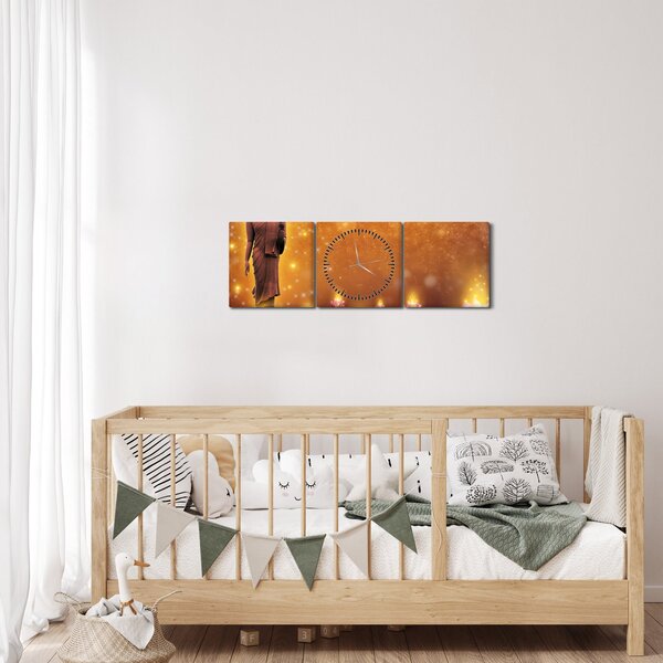 Kép - Buddha arany csillogással (órával) (90x30 cm)