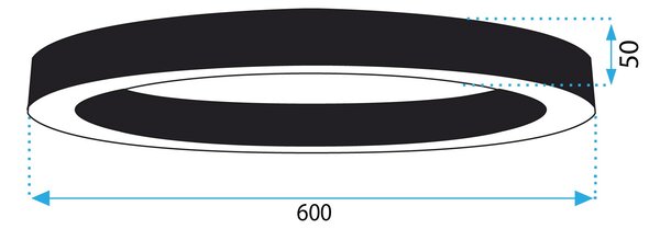 Toolight Szerszámlámpa, LED mennyezeti lámpa 60cm 27W APP1283-C, fekete, OSW-00941
