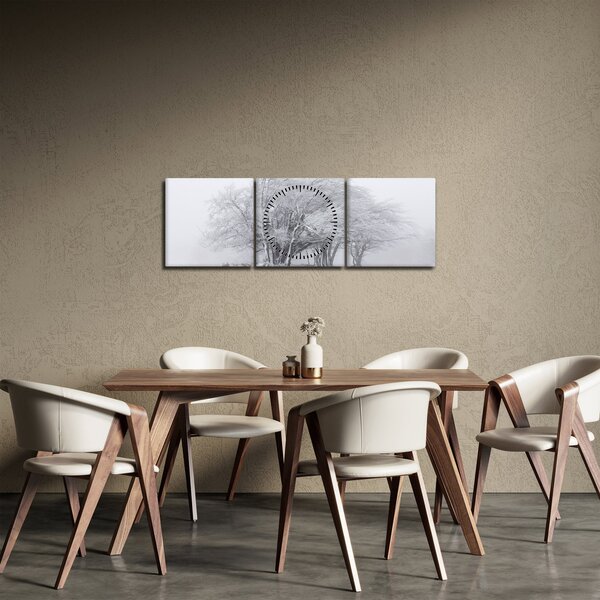 Kép - fehér tél (órával) (90x30 cm)
