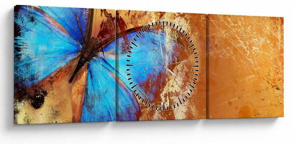 Kép - Kék pillangó (órával) (90x30 cm)