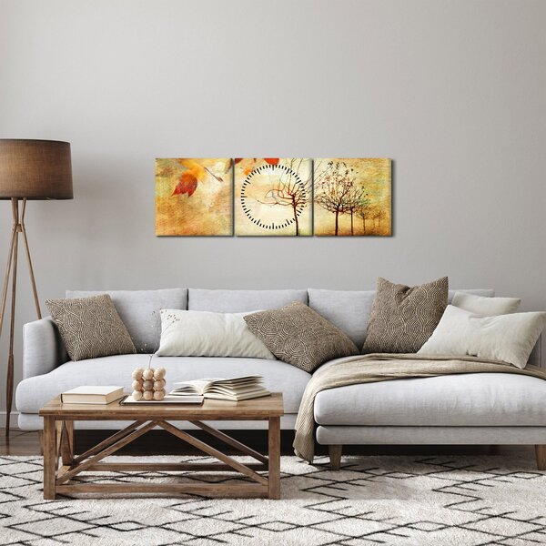 Kép - őszi hangulat (órával) (90x30 cm)