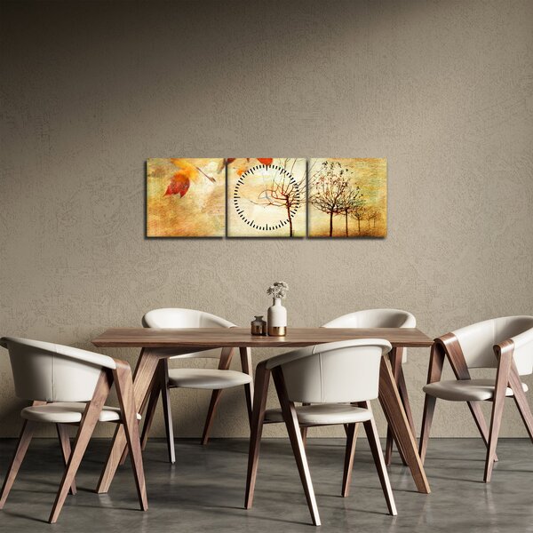 Kép - őszi hangulat (órával) (90x30 cm)