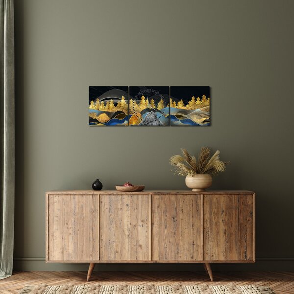 Kép - zlaté hory (órával) (90x30 cm)