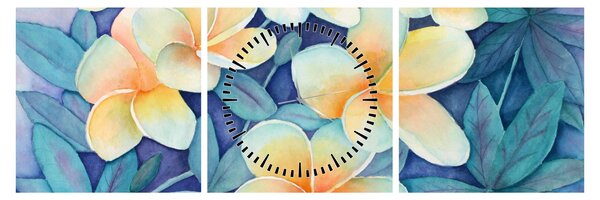 Kép - trópusi bokrok (órával) (90x30 cm)