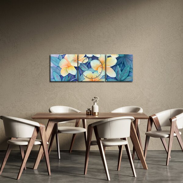 Kép - trópusi bokrok (órával) (90x30 cm)
