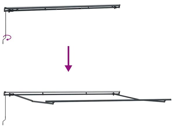 Behúzható napellenző Fekete 400 × 300 cm szövet