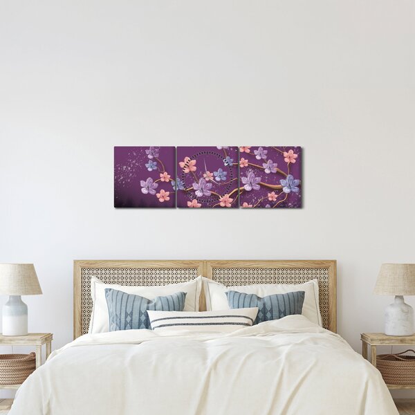 Kép - Tavaszi alkonyat (órával) (90x30 cm)