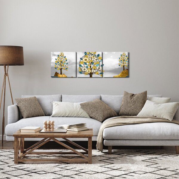 Kép - virágzás (órával) (90x30 cm)