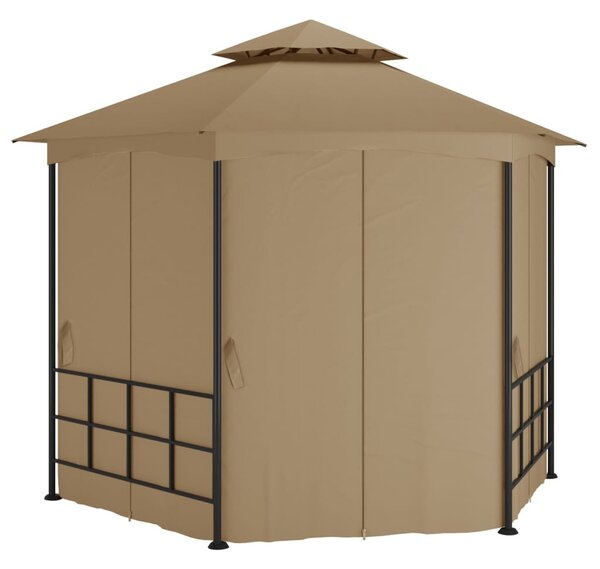 Tópszínű pavilon oldalfalakkal 3,1 x 2,7 m