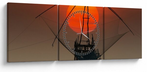 Kép - Napkelte, Pakpra-tó (órával) (90x30 cm)