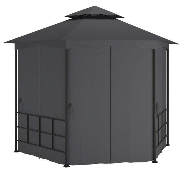 Antracitszürke pavilon oldalfalakkal 3,1 x 2,7 m