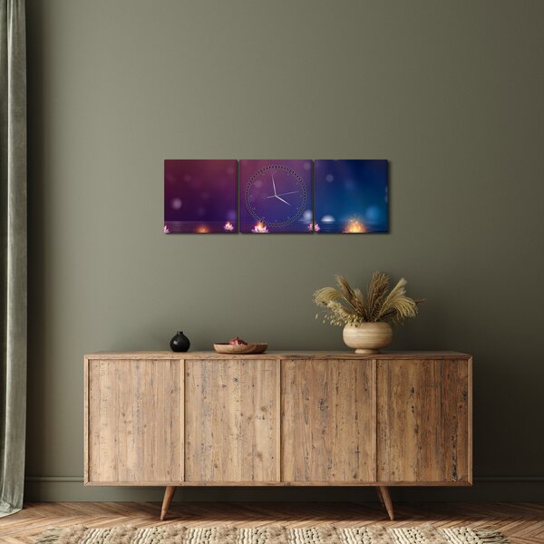 Kép - varázslatos vízililiom (órával) (90x30 cm)