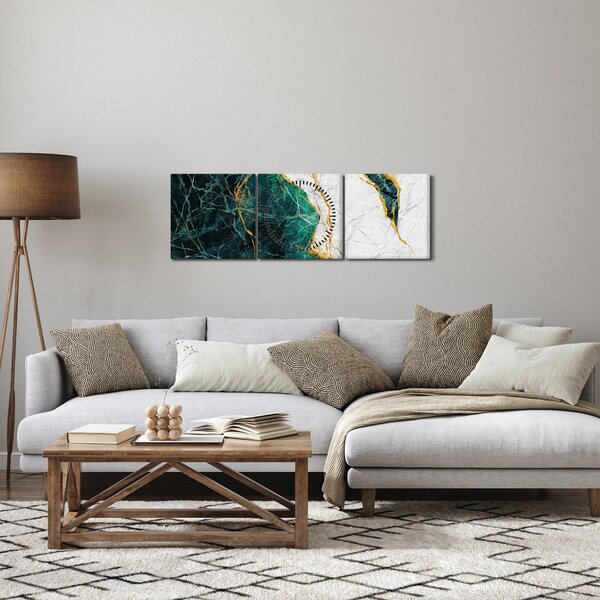 Kép - Türkiz márvány (órával) (90x30 cm)