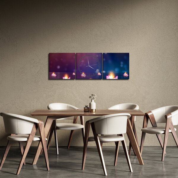 Kép - varázslatos vízililiom (órával) (90x30 cm)