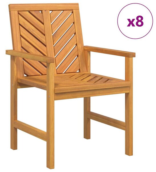Étkezőszék 8 pcs Természetes 62,5 x 59 x 89 cm Tömör Akácfa
