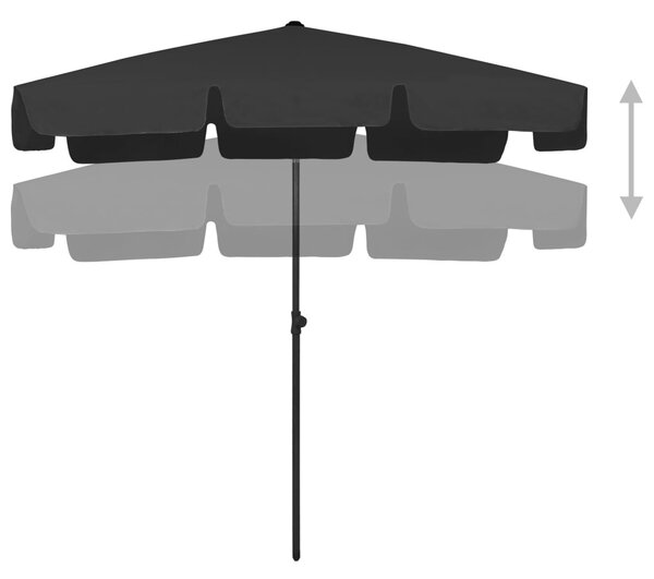 Fekete strandnapernyő 200 x 125 cm