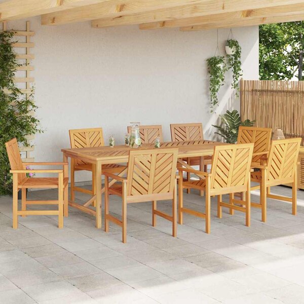 Étkezőszék 8 pcs Természetes 62,5 x 59 x 89 cm Tömör Akácfa