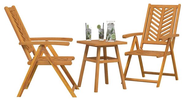Kert étkező szett 3 pcs Barna Tömör Akácfa