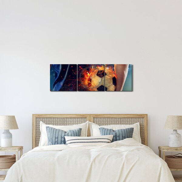 Kép - Futball-labda a tűzben (órával) (90x30 cm)