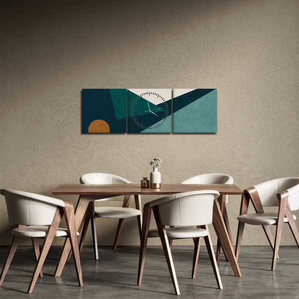Kép - Kubista absztrakció (órával) (90x30 cm)