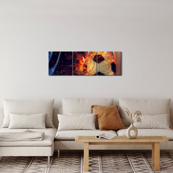 Kép - Futball-labda a tűzben (órával) (90x30 cm)