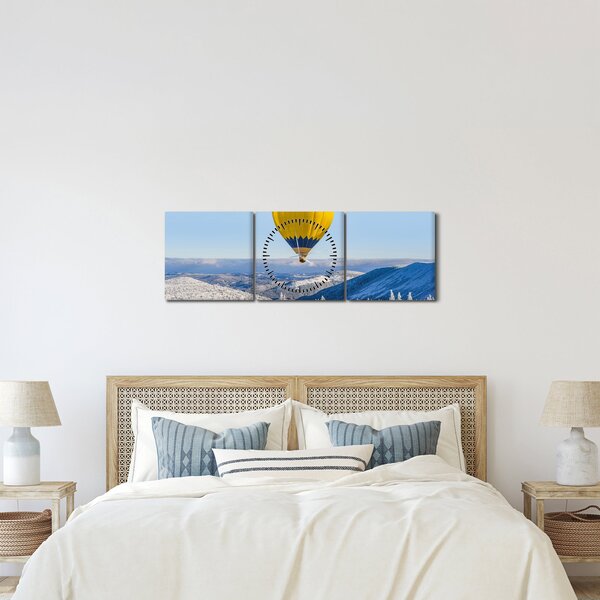 Kép - repülés a téli táj felett (órával) (90x30 cm)