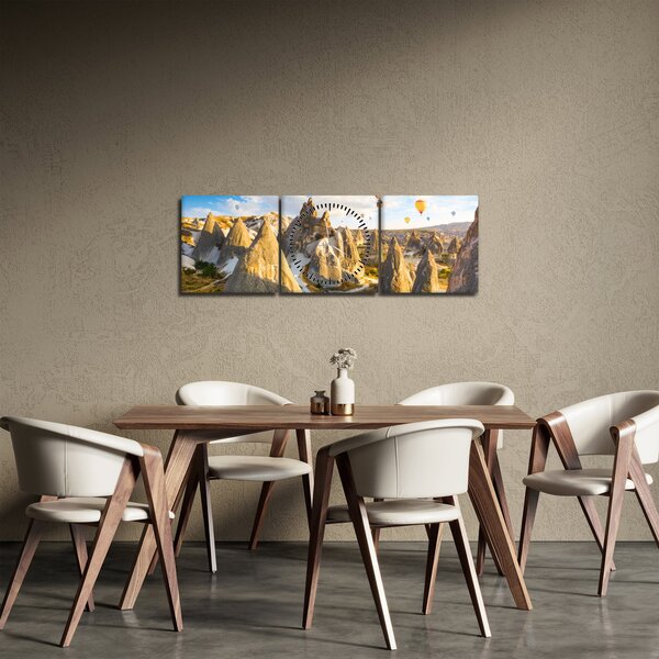 Kép - Hőlégballonok (órával) (90x30 cm)
