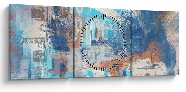 Kép - lovaglásra született, kék tónusok (órával) (90x30 cm)