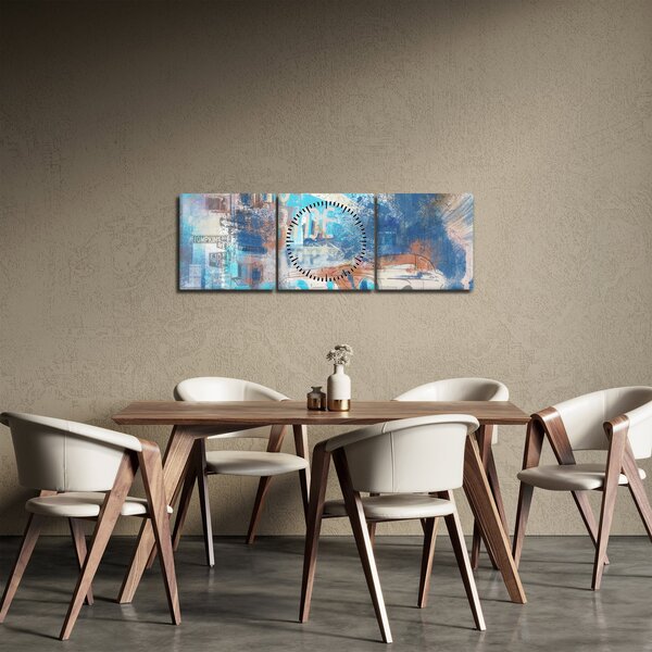 Kép - lovaglásra született, kék tónusok (órával) (90x30 cm)
