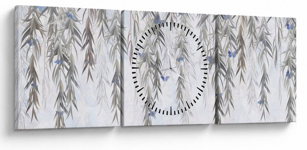 Kép - Fűzfa gallyak pillangókkal (órával) (90x30 cm)