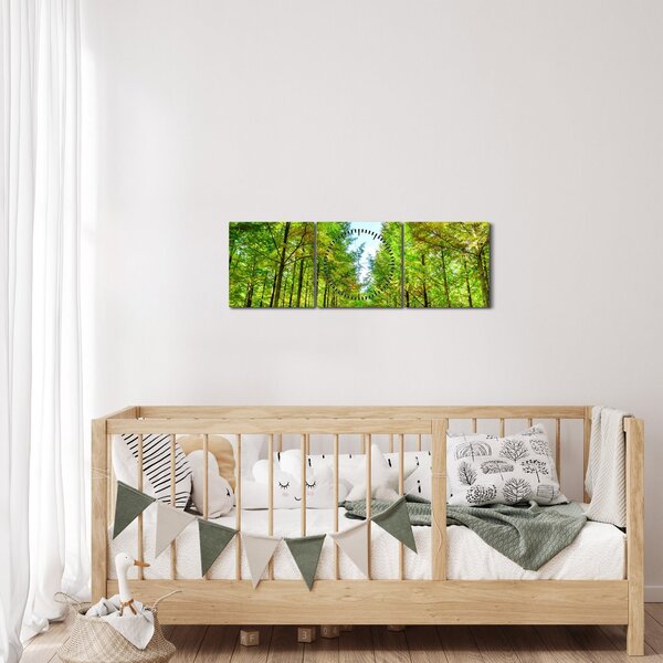 Kép - Kilátás az erdőre (órával) (90x30 cm)