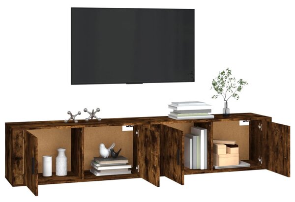 2 db füstös tölgy színű fali TV-szekrény 100 x 34,5 x 40 cm