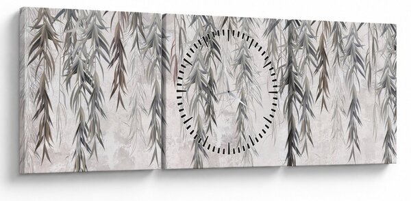 Kép - Fűzfa gallyak szürke vakolatban (órával) (90x30 cm)