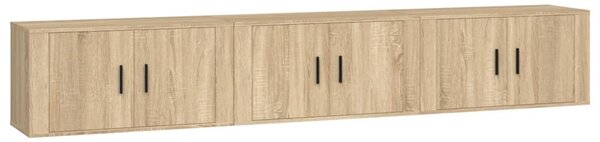 3 db sonoma tölgy színű fali TV-szekrény 80 x 34,5 x 40 cm