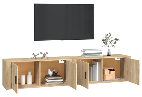 2 db sonoma tölgy színű fali TV-szekrény 100 x 34,5 x 40 cm