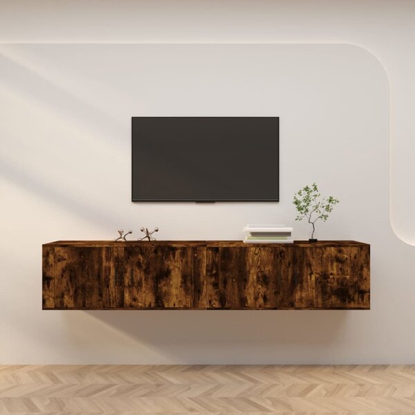 2 db füstös tölgy színű fali TV-szekrény 100 x 34,5 x 40 cm