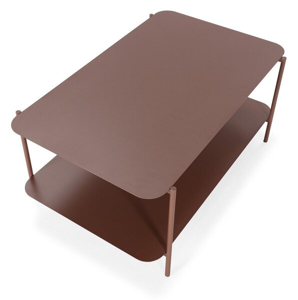Terrakotta színű fém dohányzóasztal 58x90 cm Beatrix – MOME