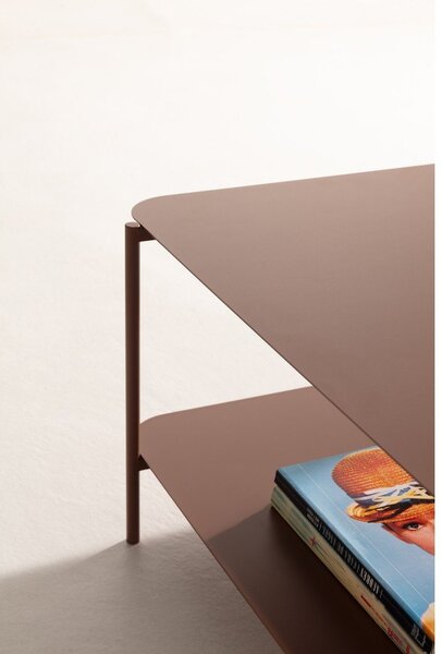 Terrakotta színű fém dohányzóasztal 58x90 cm Beatrix – MOME