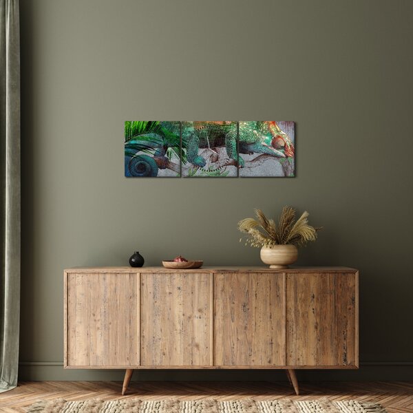 Kép - kaméleon (órával) (90x30 cm)