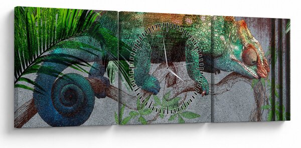 Kép - kaméleon (órával) (90x30 cm)