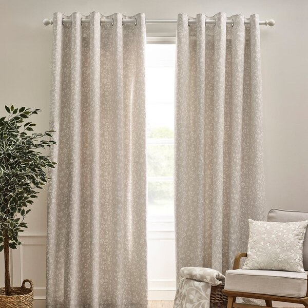 Bézs függöny szett 2 db-os 168x229 cm Brooke Floral – Catherine Lansfield
