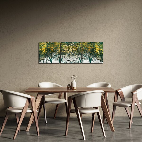 Kép - Szarvas a zöld erdőben (órával) (90x30 cm)