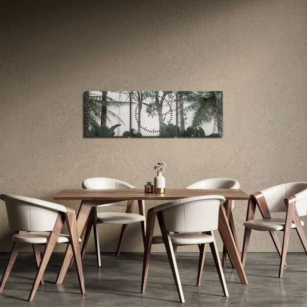 Kép - dzsungel a reggeli ködben (órával) (90x30 cm)